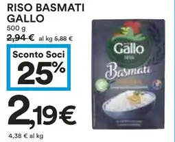 Coop Riso basmati GALLO offerta