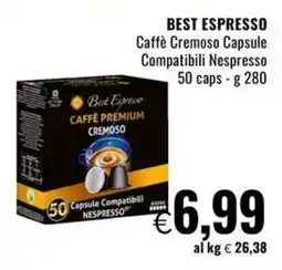 Famila Superstore BEST ESPRESSO Caffè Cremoso Capsule Compatibili Nespresso 50 caps offerta