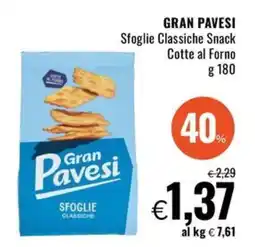 Famila Superstore GRAN PAVESI Sfoglie Classiche Snack Cotte al Forno offerta