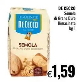 Famila Superstore DE CECCO Semola di Grano Duro Rimacinata offerta