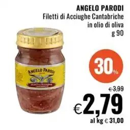 Famila Superstore ANGELO PARODI Filetti di Acciughe Cantabriche in olio di oliva offerta