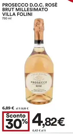 Coop Prosecco D.O.C. rosè brut millesimato VILLA FOLINI offerta