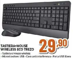 Ipercoop Trust TASTIERA+MOUSE WIRELESS ECO TREZO offerta