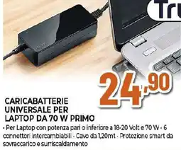 Ipercoop Trust CARICABATTERIE UNIVERSALE PER LAPTOP DA 70 W PRIMO offerta