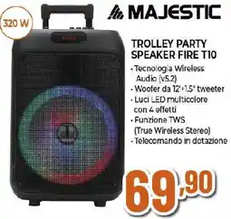 Ipercoop MAJESTIC TROLLEY PARTY SPEAKER FIRE T10 offerta