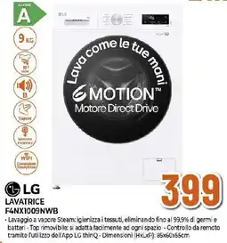Ipercoop LG LAVATRICE F4NX1009NWB offerta