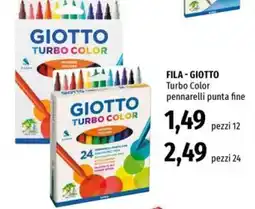 Famila Superstore FILA - GIOTTO Turbo Color pennarelli punta fine offerta