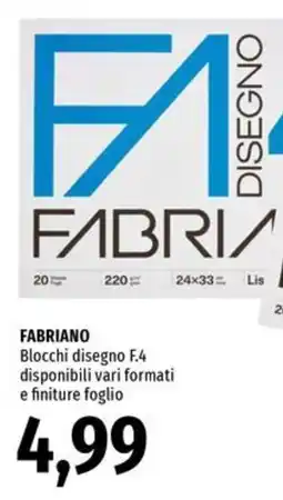 Famila Superstore FABRIANO Blocchi disegno F.4 disponibili vari formati e finiture foglio offerta