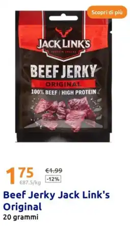 Action Beef Jerky Jack Link's Original offerta