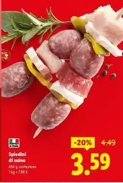 Lidl Spiedini Di Suino offerta