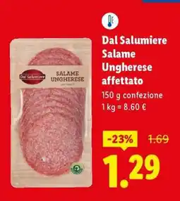 Lidl Dal Salumiere Salame Ungherese affettato offerta