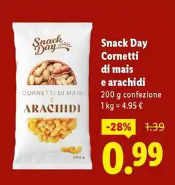 Lidl Snack Day Cornetti di mais e arachidi offerta