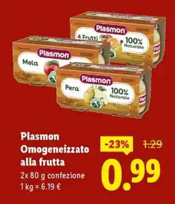 Lidl Plasmon Omogeneizzato alla frutta offerta