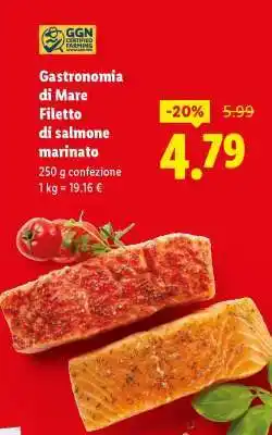 Lidl Gastronomia di Mare Filetto di salmone marinato offerta