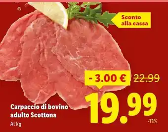 Lidl Carpaccio di bovino adulto Scottona offerta