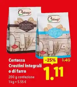 Lidl Certossa Crostini integrali o di farro offerta