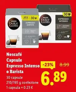 Lidl Nescafé Capsule Espresso Intenso o Barista offerta