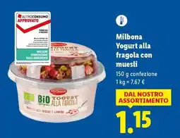 Lidl Milbona Yogurt alla fragola con muesli offerta