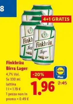 Lidl Finkbräu Birra lager offerta