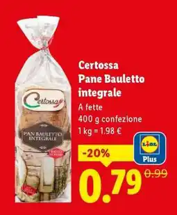 Lidl Certossa Pane bauletto integrale offerta