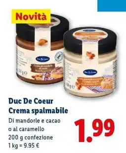 Lidl Duc De Coeur Crema spalmabile offerta