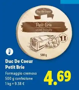 Lidl Duc de Coeur Petit Brie offerta