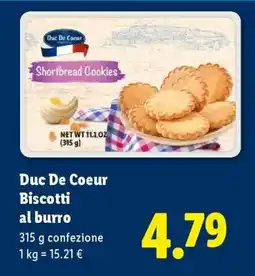 Lidl Duc De Coeur Biscotti al burro offerta
