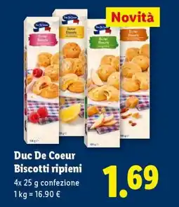 Lidl Duc de Coeur Biscotti ripieni offerta