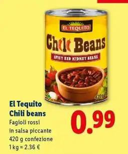 Lidl El Tequito Chili Beans offerta