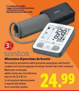 Lidl Sanitas Misuratore di pressione da braccio offerta