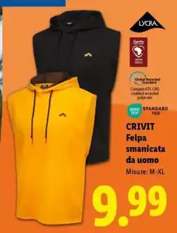 Lidl CRIVIT Felpa smanicata da uomo offerta