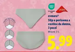 Lidl esmara Slip o perizoma a costine da donna, 3 pezzi offerta
