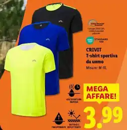 Lidl CRIVIT T-shirt sportiva da uomo offerta