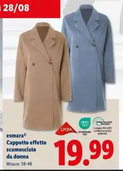 Lidl esmara Cappotto effetto scamosciato da donna offerta