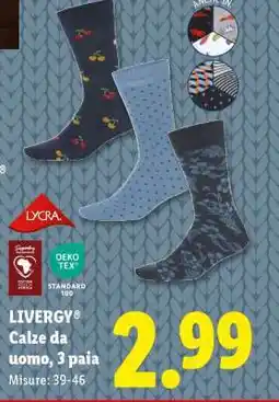 Lidl LIVERGY Calze da uomo, 3 paia offerta
