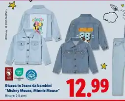 Lidl Giacca in Jeans da bambini Mickey Mouse, Minnie Mouse offerta