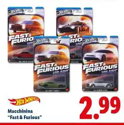 Lidl Hot Wheels Macchinina Fast & Furious offerta