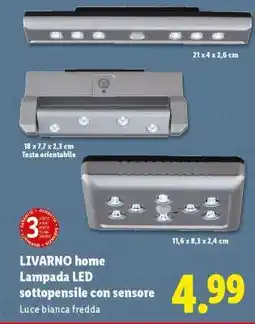 Lidl LIVARNO home Lampada LED sottopensile con sensore offerta