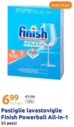 Action Pastiglie lavastoviglie Finish Powerball All-in-1 offerta