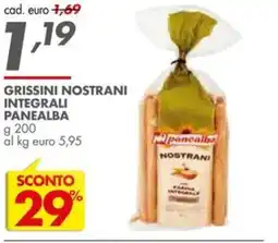 Italmark Grissini nostrani integrali PANEALBA offerta