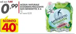 Italmark Acqua naturale ecogreen/frizzante SAN BENEDETTO offerta