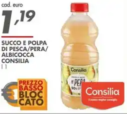 Italmark Succo e polpa di pesca/pera/ albicocca CONSILIA offerta