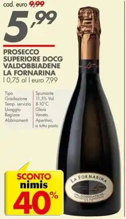 Italmark Superiore docg valdobbiadene LA FORNARINA offerta