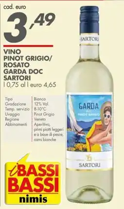 Italmark Vino pinot grigio/ rosato GARDA doc sartori offerta