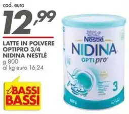 Italmark Latte in polvere optipro 3/4 nidina NESTLE offerta