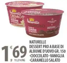 Sisa Naturelle dessert pro a base di albume d'uovo -cioccolato-vaniglia -caramello salato offerta