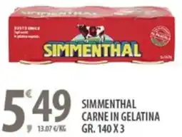 Sisa Simmenthal carne in gelatina offerta