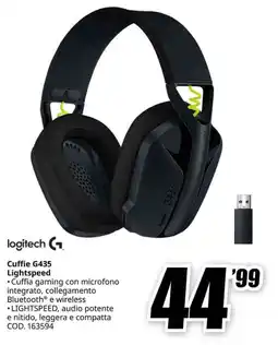 MediaWorld logitech Cuffie G435 Lightspeed offerta