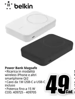 MediaWorld belkin Power Bank Magsafe offerta