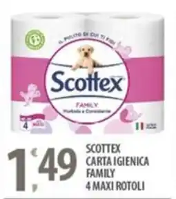 Sisa Scottex carta igienica family 4 maxi rotoli offerta